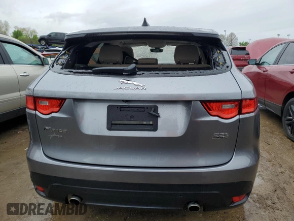 2020 Jaguar F-Pace 25t Prestige with VIN SADCK2FX8LA623683, listed as a Copart auction lot 49636174 with 56,973 mi miles and Salvage title. Bid and sale history available at DreamBid. Image 6.