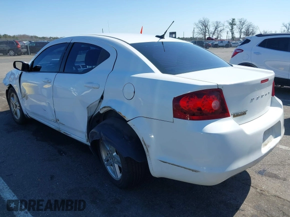2012 Dodge Avenger SXT with VIN 1C3CDZCB7CN196369, listed as a IAAI auction lot 41932665 with 136,568 mi miles and . Bid and sale history available at carsss.com. Image 3.