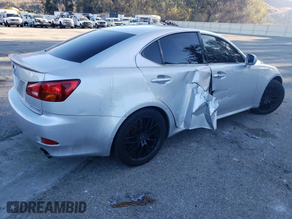 2006 Lexus IS 250 Manual with VIN JTHBK262865008252, listed as a Copart auction lot 84763724 with 140,277 mi miles and Salvage Title. Bid and sale history available at carsss.com. Image 3.