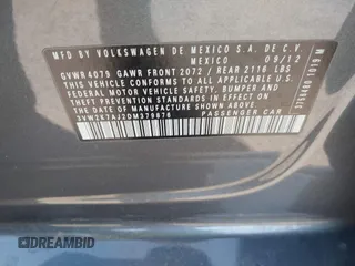 2013 Volkswagen Jetta S с VIN 3VW2K7AJ2DM379876, выставлен на аукционе IAAI как лот 42302215 с пробегом 157 477 миль миль и . История ставок и продаж доступна на DreamBid. Изображение 9.