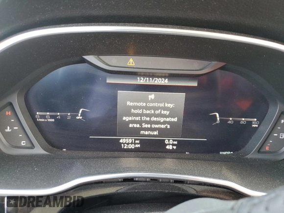 2019 Audi Q3 S line Prestige with VIN WA1FECF36K1074786, listed as a Copart auction lot 84680454 with 49,591 mi miles and Salvage Title. Bid and sale history available at carsss.com. Image 9.