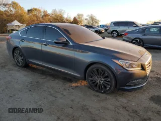 2017 Genesis G80 Ultimate with VIN KMHGN4JFXHU180517, listed as a Copart auction lot 80108534 with 88,874 mi miles and Salvage Title. Bid and sale history available at DreamBid. Image 4.
