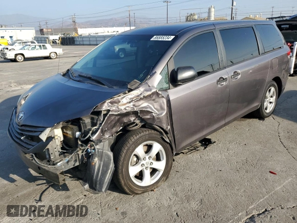 2012 Toyota Sienna with VIN 5TDKA3DC6CS010187, listed as a Copart auction lot 86885234 with 145,745 mi miles and Salvage Title. Bid and sale history available at DreamBid. Image 1.