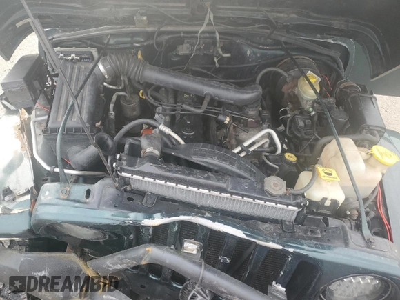 2001 Jeep Wrangler Sahara with VIN 1J4FA59S51P324010, listed as a Copart auction lot 43264515 with 163,056 mi miles and Salvage Title. Bid and sale history available at carsss.com. Image 12.