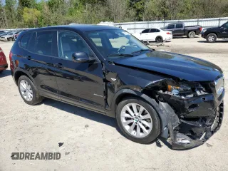 2014 BMW X3 xDrive28i with VIN 5UXWX9C52E0D22262, listed as a Copart auction lot 52397365 with 134,615 mi miles and Salvage Title. Bid and sale history available at DreamBid. Image 4.