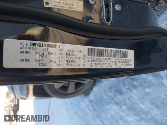 2014 Jeep Patriot Latitude with VIN 1C4NJPFAXED681859, listed as a IAAI auction lot 41271373 with 173,529 mi miles and . Bid and sale history available at DreamBid. Image 9.
