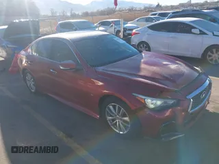 2014 Infiniti Q50 Premium with VIN JN1BV7AR1EM703805, listed as a IAAI auction lot 41657639 with 68,882 mi miles. Bid and sale history available at carsss.com. Image 1.