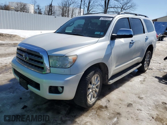 2012 Toyota Sequoia Platinum with VIN 5TDDY5G17CS055231, listed as a Copart auction lot 47800455 with 209,925 mi miles and Salvage Title. Bid and sale history available at carsss.com. Image 1.