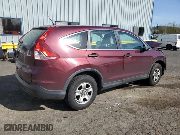 2013 Honda CR-V LX with VIN 5J6RM4H38DL032078, listed as a Copart auction lot 52048005 with 182,421 mi miles and Salvage Title. Bid and sale history available at DreamBid. Image 3.