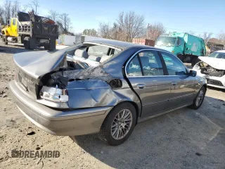 2003 BMW 5 Series 530iA with VIN WBADT63433CK32344, listed as a Copart auction lot 81746044 with 137,148 mi miles and Salvage Title. Bid and sale history available at carsss.com. Image 3.