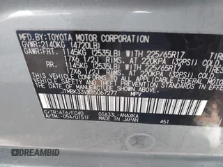 2008 Toyota RAV4 with VIN JTMBK33VX85067277, listed as a IAAI auction lot 41663673 with 182,503 mi miles. Bid and sale history available at carsss.com. Image 9.