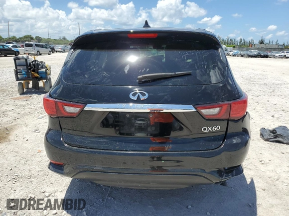 2020 Infiniti QX60 Pure with VIN 5N1DL0MN3LC520948, listed as a Copart auction lot 61274835 with 25,297 mi miles and Non repairable. Bid and sale history available at DreamBid. Image 6.