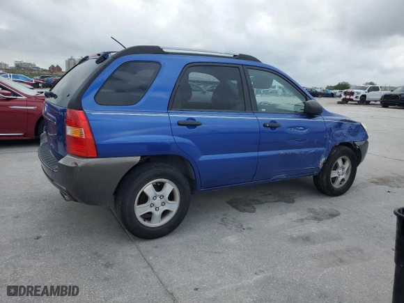 2007 Kia Sportage LX with VIN KNDJF724577311954, listed as a Copart auction lot 51425575 with 181,430 mi miles and Salvage Title. Bid and sale history available at carsss.com. Image 3.