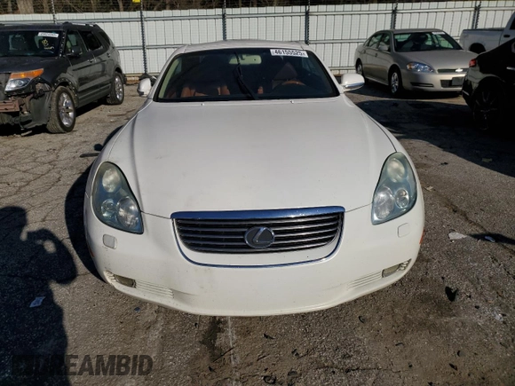 2004 Lexus SC 430 z VIN JTHFN48Y440053107, wystawiony jako Copart lot #46155525 z przebiegiem 223 220 mil mil oraz Czysty tytuł • Clean title. Historia ofert i sprzedaży dostępna na DreamBid. Obrazek 5.