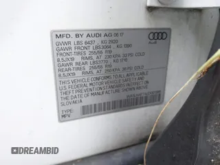 2018 Audi Q7 Premium Plus with VIN WA1LHAF74JD001365, listed as a IAAI auction lot 41503241 with 114,110 mi miles. Bid and sale history available at carsss.com. Image 9.