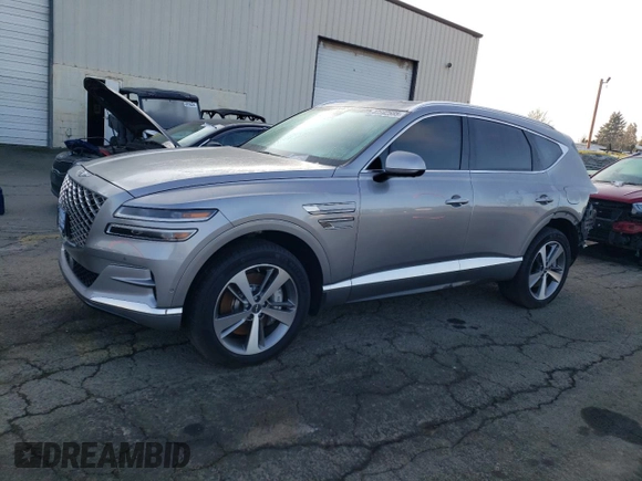2023 Genesis GV80 with VIN KMUHCESC9PU107157, listed as a Copart auction lot 42592585 with 11,396 mi miles and Salvage title. Bid and sale history available at DreamBid. Image 1.