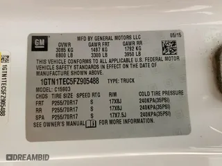 2015 GMC Sierra 1500 with VIN 1GTN1TEC5FZ905488, listed as a Copart auction lot 49819035 with 110,008 mi miles and Salvage Title. Bid and sale history available at carsss.com. Image 12.