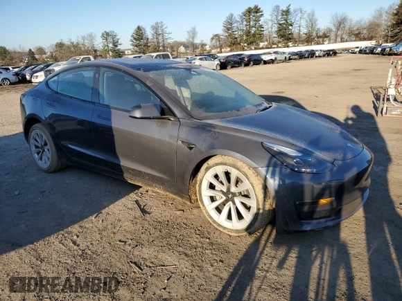 2023 Tesla Model 3 Long Range with VIN 5YJ3E1EB3PF703943, listed as a Copart auction lot 46411505 with Not Provided miles and Salvage Title. Bid and sale history available at DreamBid. Image 4.
