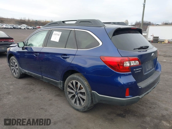 2015 Subaru Outback Limited with VIN 4S4BSBNC7F3323448, listed as a IAAI auction lot 41957344 with 121,034 mi miles and . Bid and sale history available at DreamBid. Image 3.
