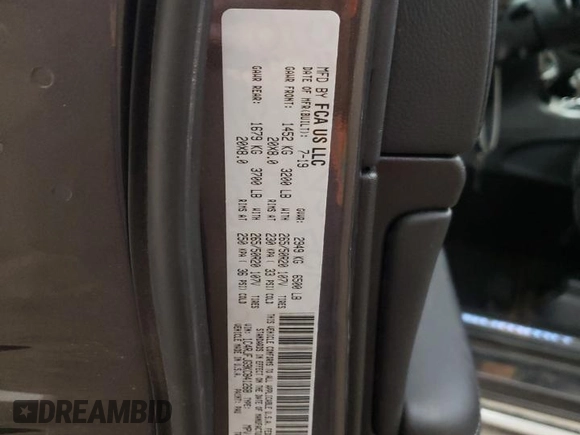2019 Jeep Grand Cherokee Summit with VIN 1C4RJFJG9KC841268, listed as a Copart auction lot 81708494 with 29,212 mi miles and Salvage title. Bid and sale history available at DreamBid. Image 13.