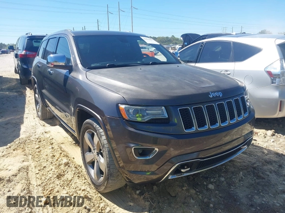 2014 Jeep Grand Cherokee Overland with VIN 1C4RJECG8EC409976, listed as a IAAI auction lot 41821685 with 186,105 mi miles. Bid and sale history available at carsss.com. Image 1.