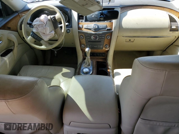 2011 Infiniti QX56 7-passenger with VIN JN8AZ2NE9B9005131, listed as a Copart auction lot 48237015 with 0 mi miles and Non Repairable. Bid and sale history available at carsss.com. Image 8.