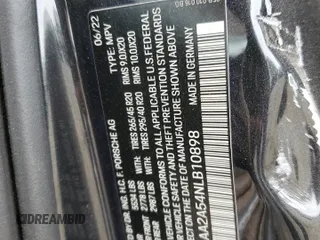 2022 Porsche Macan with VIN WP1AA2A54NLB10898, listed as a Copart auction lot 46875015 with Not Provided miles and Salvage Title. Bid and sale history available at DreamBid. Image 15.
