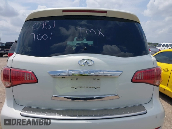 2012 Infiniti QX56 7-passenger with VIN JN8AZ2NF0C9517001, listed as a IAAI auction lot 42101650 with 225,257 mi miles. Bid and sale history available at carsss.com. Image 16.