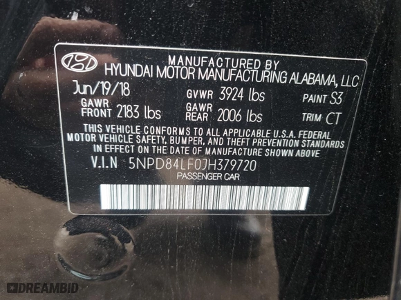 2018 Hyundai Elantra SEL with VIN 5NPD84LF0JH379720, listed as a Copart auction lot 52695915 with 67,525 mi miles and Salvage Title. Bid and sale history available at carsss.com. Image 12.