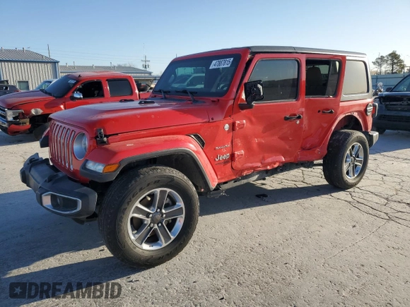 2018 Jeep Wrangler Unlimited Sahara z VIN 1C4HJXEN8JW283372, wystawiony jako Copart lot #47887815 z przebiegiem 106 235 mil mil oraz Szkoda całkowita • Salvage title. Historia ofert i sprzedaży dostępna na DreamBid. Obrazek 1.