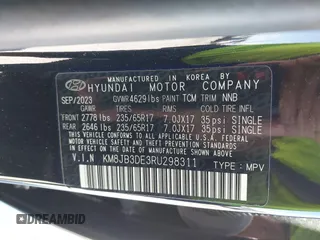2024 Hyundai Tucson SEL with VIN KM8JB3DE3RU298311, listed as a IAAI auction lot 41901936 with 24,246 mi miles and . Bid and sale history available at DreamBid. Image 9.