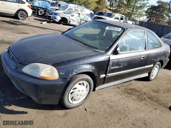 1996 Honda Civic DX with VIN 1HGEJ6224TL025900, listed as a Copart auction lot 78039514 with 291,924 mi miles and Clean Title. Bid and sale history available at carsss.com. Image 1.