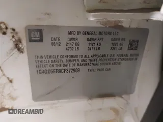 2012 Buick LaCrosse Premium 1 with VIN 1G4GD5ER9CF372909, listed as a IAAI auction lot 42224399 with 130,140 mi miles and . Bid and sale history available at DreamBid. Image 9.