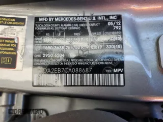 2012 Mercedes-Benz M 350 with VIN 4JGDA2EB7CA088687, listed as a Copart auction lot 48044295 with Not Provided miles and Salvage Title. Bid and sale history available at DreamBid. Image 15.