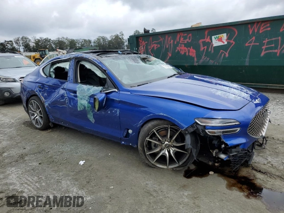 2022 Genesis G70 2.0T with VIN KMTG34TA1NU093128, listed as a Copart auction lot 72120864 with 37,054 mi miles and Salvage Title. Bid and sale history available at DreamBid. Image 4.