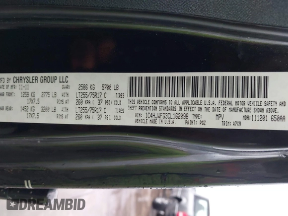 2012 Jeep Wrangler Unlimited Rubicon с VIN 1C4HJWFG3CL162098, выставлен на аукционе IAAI как лот 42469915 с пробегом 232 832 миль миль и . История ставок и продаж доступна на DreamBid. Изображение 9.