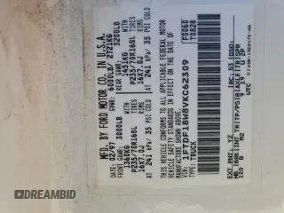 1997 Ford F-150 с VIN 1FTDF18W8VKC62309, выставлен на аукционе Copart как лот 48137745 с пробегом 156 917 миль миль и Списание • Salvage title. История ставок и продаж доступна на DreamBid. Изображение 14.
