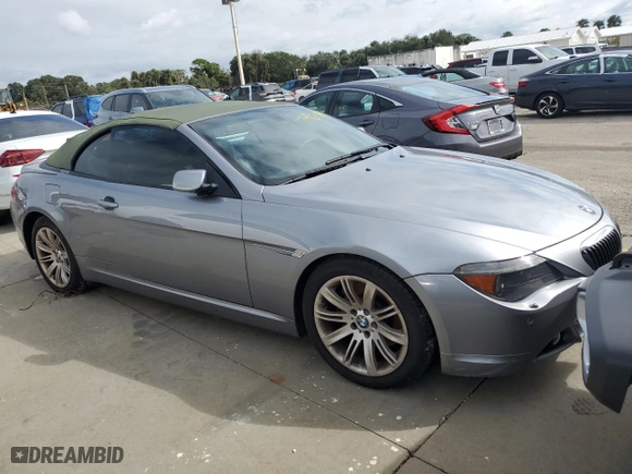 2007 BMW 6 Series 650i with VIN WBAEK135X7CN83938, listed as a Copart auction lot 74963784 with 0 mi miles and Non Repairable. Bid and sale history available at carsss.com. Image 4.