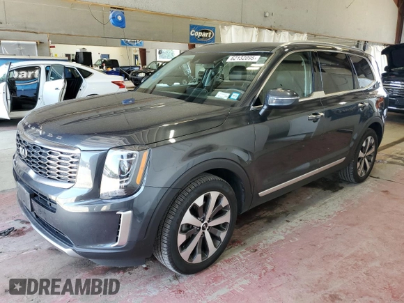 2021 Kia Telluride S with VIN 5XYP6DHC4MG186371, listed as a Copart auction lot 62132095 with 56,513 mi miles and Salvage title. Bid and sale history available at DreamBid. Image 1.
