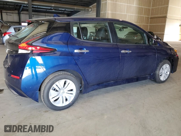2025 Nissan LEAF S with VIN 1N4AZ1BV3SC560918, listed as a Copart auction lot 77446484 with 607 mi miles and Salvage Title. Bid and sale history available at carsss.com. Image 3.