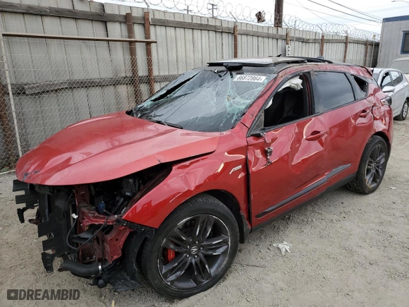 2021 Acura RDX w/A-Spec Package with VIN 5J8TC1H6XML009250, listed as a Copart auction lot 86872864 with 47,532 mi miles and Salvage Title. Bid and sale history available at carsss.com. Image 1.