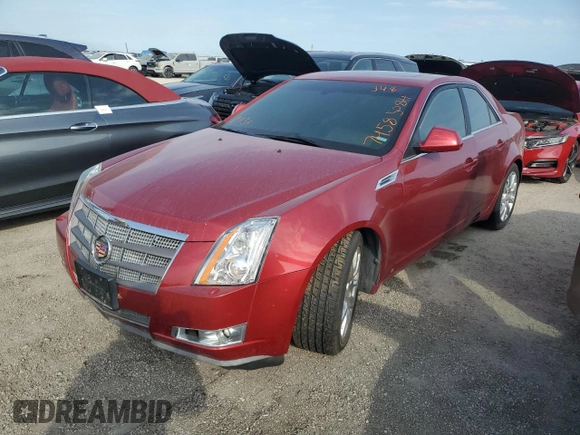 2009 Cadillac CTS AWD w/1SB with VIN 1G6DT57V990161602, listed as a Copart auction lot 74585084 with 0 mi miles and Salvage Title. Bid and sale history available at carsss.com. Image 1.