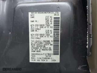 2020 Nissan Frontier SV with VIN 1N6ED0EA1LN717863, listed as a IAAI auction lot 41130121 with 54,552 mi miles. Bid and sale history available at carsss.com. Image 9.