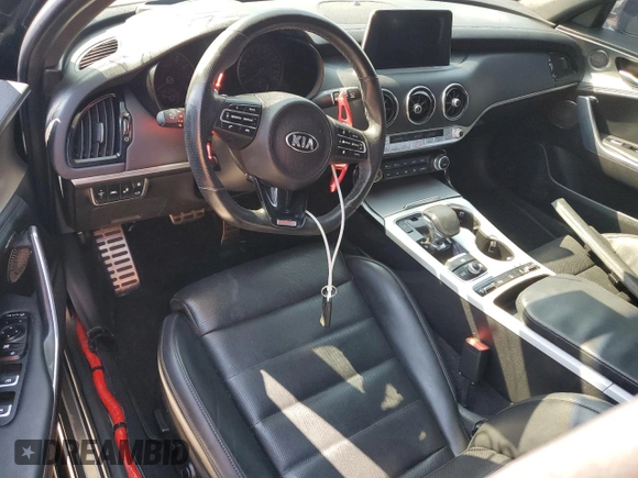2020 Kia Stinger GT2 with VIN KNAE55LC7L6071883, listed as a Copart auction lot 74814574 with 23,714 mi miles and Non Repairable. Bid and sale history available at carsss.com. Image 8.