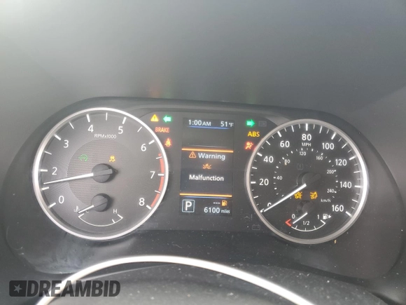 2025 Nissan Sentra S with VIN 3N1AB8BV4SY221733, listed as a Copart auction lot 47888115 with 6,100 mi miles and Salvage title. Bid and sale history available at DreamBid. Image 9.