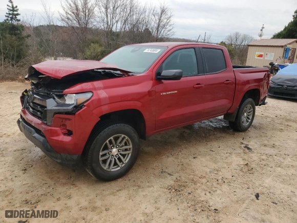 2023 Chevrolet Colorado 2WD LT with VIN 1GCGSCEC6P1241711, listed as a Copart auction lot 74743604 with 19,535 mi miles and Salvage Title. Bid and sale history available at carsss.com. Image 1.
