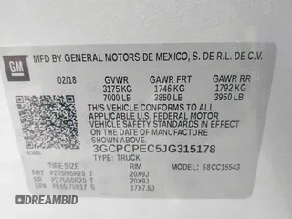 2018 Chevrolet Silverado 1500 Custom with VIN 3GCPCPEC5JG315178, listed as a IAAI auction lot 41467798 with 104,207 mi miles and . Bid and sale history available at DreamBid. Image 9.