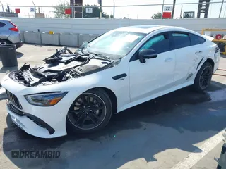 2022 Mercedes-Benz AMG GT with VIN W1K7X5KB9NA052756, listed as a IAAI auction lot 41592971 with 21,418 mi miles. Bid and sale history available at carsss.com. Image 2.