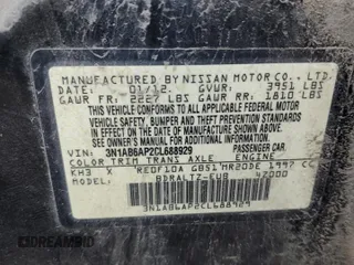 2012 Nissan Sentra SR with VIN 3N1AB6AP2CL688929, listed as a Copart auction lot 54874915 with Not provided miles and Non repairable. Bid and sale history available at DreamBid. Image 12.