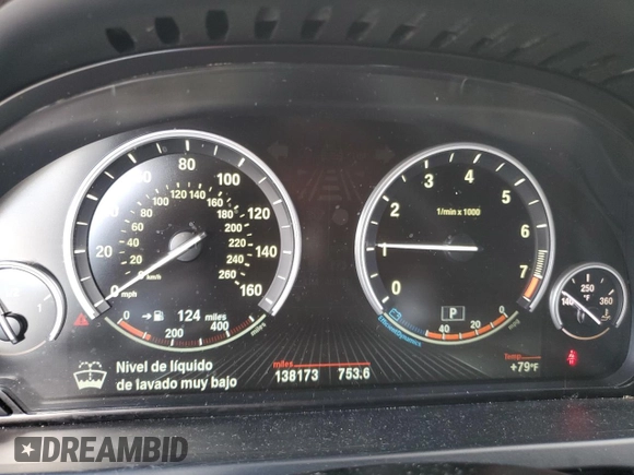2013 BMW 7 Series 740Li with VIN WBAYE4C5XDD137591, listed as a Copart auction lot 44581175 with 138,173 mi miles and Salvage title. Bid and sale history available at DreamBid. Image 9.